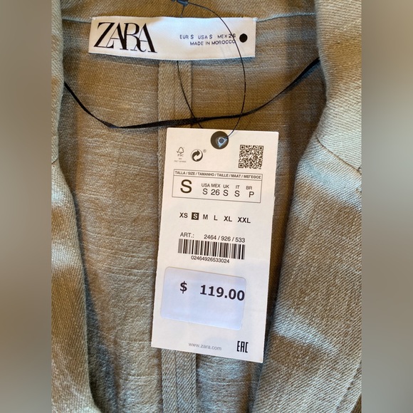 NWT Zara Linen Blazer - Picture 4 of 4